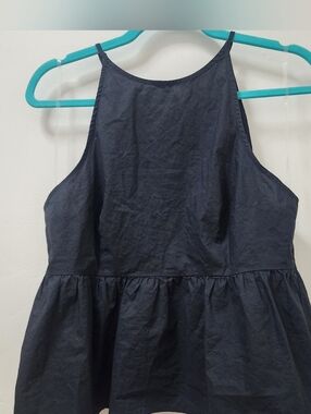 Wild Fable Black Cotton Peplum Halter Top Tie Back M Nwt